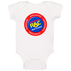 Rent A Center Inc Nasdaq Company Logo Employee Fan Baby One Piece Rent A Center Inc Nasdaq Company Logo Employee Fan Baby One Piece