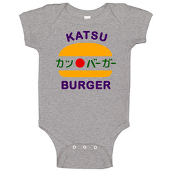 Katsu Burger Restaurant Logo Baby One Piece Katsu Burger Restaurant Logo Baby One Piece
