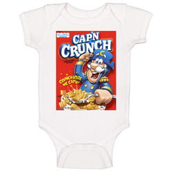 Cap'n Captain Crunch Box Greatest Cereal Of All Time Breakfast Fan Foodie Baby One Piece Cap'n Captain Crunch Box Greatest Cereal Of All Time Breakfast Fan Foodie Baby One Piece