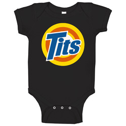 Tits Funny Tide Logo Parody Baby One Piece Tits Funny Tide Logo Parody Baby One Piece