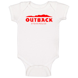 Outback New York Steakhouse Restaurant Food Logo Baby One Piece Outback New York Steakhouse Restaurant Food Logo Baby One Piece