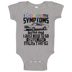 Ford Mustang Fastback Googled My Symptoms Drive My Car Worn Look Baby One Piece Ford Mustang Fastback Googled My Symptoms Drive My Car Worn Look Baby One Piece