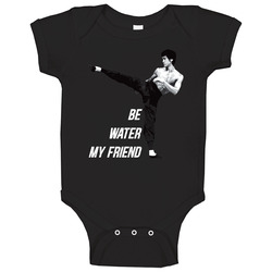 Bruce Lee Be Water My Friend Fighter Retro Baby One Piece Bruce Lee Be Water My Friend Fighter Retro Baby One Piece
