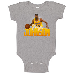 Magic Johnson Los Angeles Basketball Retro Baby One Piece Magic Johnson Los Angeles Basketball Retro Baby One Piece