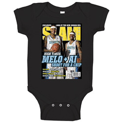 Slam Magazine Issue 115 Carmelo Anthony Allen Iverson Popular Basketball Magazine Grunge Look Baby One Piece Slam Magazine Issue 115 Carmelo Anthony Allen Iverson Popular Basketball Magazine Grunge Look Baby One Piece