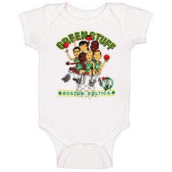 Boston Basketball Team Caricature Green Stuff Baby One Piece Boston Basketball Team Caricature Green Stuff Baby One Piece