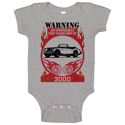 Austin Healey 3000 Warning May Start Talking About My Car Worn Look Baby One Piece Austin Healey 3000 Warning May Start Talking About My Car Worn Look Baby One Piece