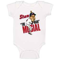 Stan Musial Retro Baseball Caricature Baby One Piece Stan Musial Retro Baseball Caricature Baby One Piece