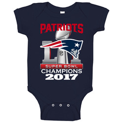 New England Patriots Majestic Super Bowl Li Heart & Soul Men's Baby One Piece