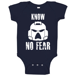 Warhammer 40k Space Marines Know No Fear Tee Navy Baby One Piece