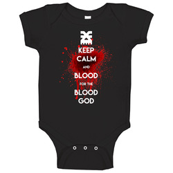 Warhammer 40k Chaos Khorne Blood For The Blood God Tee Black Baby One Piece Warhammer 40k Chaos Khorne Blood For The Blood God Tee Black Baby One Piece