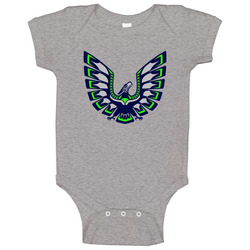 Seattle Seahawks Hawk Flying Best Nfl Native American Haida Art Ultimate Seahawks Fan Baby One Piece