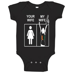 University of Miami Hurricane's T Shirt Sports Football Tee Your Mum My Mum Funny Sporting Unisex Apparel Baby One Piece