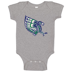 Seattle Seahawks Hawk Attacking Best Nfl Native American Haida Art Ultimate Seahawks Fan Baby One Piece