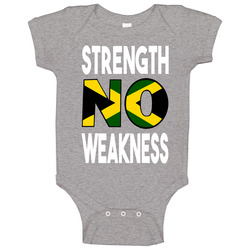 Strength No Weakness Workout Video Jamaica Bolt Gold Baby One Piece Strength No Weakness Workout Video Jamaica Bolt Gold Baby One Piece