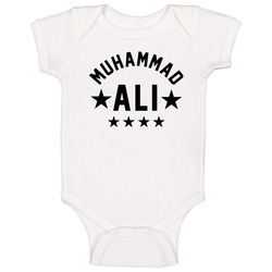 Muhammad Ali 5 Star White Baby One Piece Muhammad Ali 5 Star White Baby One Piece