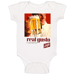 Vintage Schlitz Beer Ad Real Gusto Baby One Piece Vintage Schlitz Beer Ad Real Gusto Baby One Piece