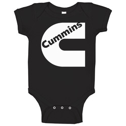 Cummins White Tag Black Baby One Piece Cummins White Tag Black Baby One Piece