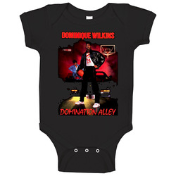 Retro Atlanta Basketball Dominique Wilkins Domination Alley Baby One Piece Retro Atlanta Basketball Dominique Wilkins Domination Alley Baby One Piece