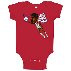 Dr J Julius Erving Retro Basketball Caricature Baby One Piece Dr J Julius Erving Retro Basketball Caricature Baby One Piece