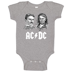 Ac Dc Block Charcoal Baby One Piece