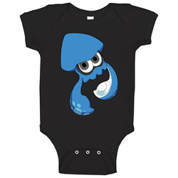 Splatoon - Blue Inkling Squid - Black Baby One Piece Splatoon - Blue Inkling Squid - Black Baby One Piece