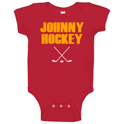 Johnny Hockey Johnny Gaudreau Calgary Baby One Piece Johnny Hockey Johnny Gaudreau Calgary Baby One Piece