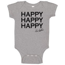 Happy Happy Happy Gray Baby One Piece Happy Happy Happy Gray Baby One Piece