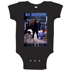 Retro Bo Jackson Black And Blue Baby One Piece Retro Bo Jackson Black And Blue Baby One Piece