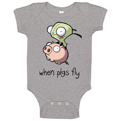 Invader Zim Gir Pig Ride Cartoon Baby One Piece Invader Zim Gir Pig Ride Cartoon Baby One Piece