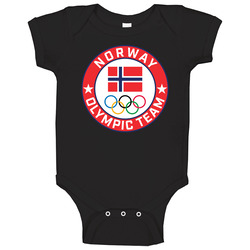 Norway Winter Olympic Team Pyeongchang 2018 Round Logo Baby One Piece Norway Winter Olympic Team Pyeongchang 2018 Round Logo Baby One Piece