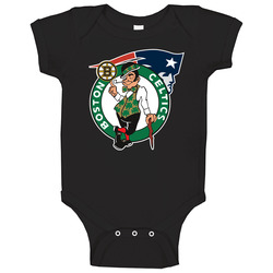 Boston Pro Sports Teams Logo Mashup City Fan Baby One Piece Boston Pro Sports Teams Logo Mashup City Fan Baby One Piece