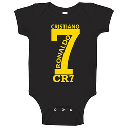 Cristiano Ronaldo Cr7 Standard Black Baby One Piece