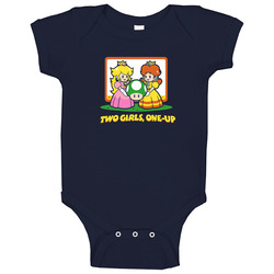 Nintendo Funny Humor Princess Two Girls One Up Video Game Baby One Piece Nintendo Funny Humor Princess Two Girls One Up Video Game Baby One Piece