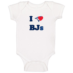 I Heart Bjs Funny Toronto Blue Jays White Baby One Piece I Heart Bjs Funny Toronto Blue Jays White Baby One Piece