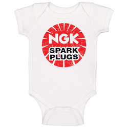 Ngk Spark Plugs Automobile Car Truck Motorcycle Auto Parts Cool Distressed Style Brand Logo Emblem Baby One Piece Ngk Spark Plugs Automobile Car Truck Motorcycle Auto Parts Cool Distressed Style Brand Logo Emblem Baby One Piece