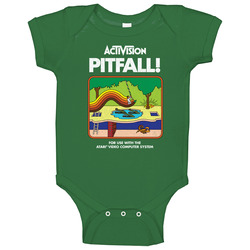 Pitfall, T-Shirt, Classic, Game, Video, Atari, Activision, Retro, 1980's Baby One Piece Pitfall, T-Shirt, Classic, Game, Video, Atari, Activision, Retro, 1980's Baby One Piece