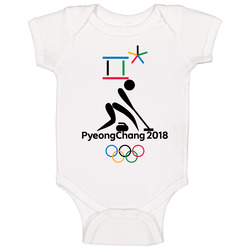 Curling Pyeongchang 2018 Winter Olympics South Korea Baby One Piece Curling Pyeongchang 2018 Winter Olympics South Korea Baby One Piece