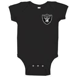 Oakland Raiders Distressed Small Emblem Baby One Piece Oakland Raiders Distressed Small Emblem Baby One Piece