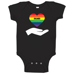 Orlando Pride Heart Victim Support Donation 2 Baby One Piece Orlando Pride Heart Victim Support Donation 2 Baby One Piece