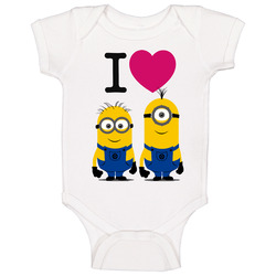Despicable Me 2 I Love Minions Fanny Standard Adult White T- S To 5xl Baby One Piece