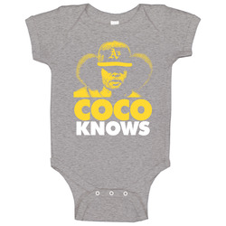 Oakland Baseball Coco Crisp Knows Cool Baby One Piece Oakland Baseball Coco Crisp Knows Cool Baby One Piece