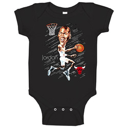 Michael Jordan Retro Basketball Caricature Baby One Piece Michael Jordan Retro Basketball Caricature Baby One Piece