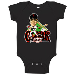 Will Clark Retro Baseball Caricature Baby One Piece Will Clark Retro Baseball Caricature Baby One Piece