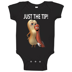 Just The Tip Sausage Party Funny Movie Quote Seth Rogen Baby One Piece Just The Tip Sausage Party Funny Movie Quote Seth Rogen Baby One Piece