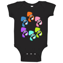 Splatoon - Inkling Squids - Black Baby One Piece Splatoon - Inkling Squids - Black Baby One Piece