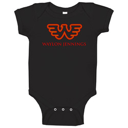 Waylon Jennings Logos 2 Baby One Piece Waylon Jennings Logos 2 Baby One Piece