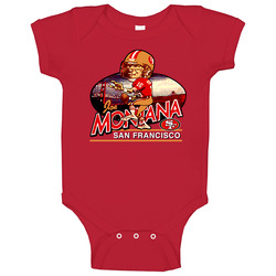 Joe Montana Retro Football Caricature Baby One Piece