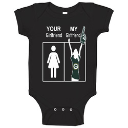 Green Bay Packers T Shirt Sports Football Tee Your Girlfriend My Girlfriend Funny Sporting Apparel Baby One Piece
