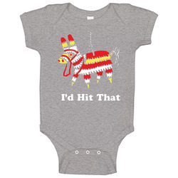 Pinata Knocked Up I'd Hit T Funny Rogan Baby One Piece Pinata Knocked Up I'd Hit T Funny Rogan Baby One Piece